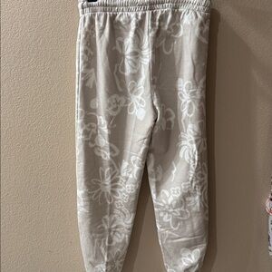 Topshop Womens Floral Joggers - Light Tan and cream Size medium